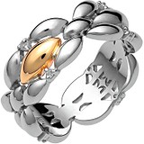Женское серебряное кольцо с топазами в позолоте, 1676040