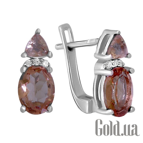 

Серьги Fresh Jewelry, Серебряные серьги с куб. циркониями и султанитами