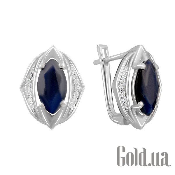 

Серьги Fresh Jewelry, Серебряные серьги с куб. циркониями и сапфирами