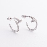 Серебряные серьги с куб. циркониями, 1795336