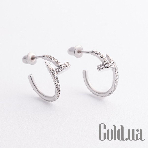 

Серьги-гвоздики Украина, Серебряные серьги с куб. циркониями