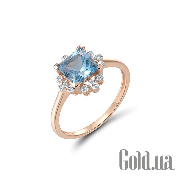 

Кольцо Lurie Jewelry, Жіноче золоте кільце з діамантами и топазом, 16.5