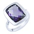 Женское серебряное кольцо с александритом и куб. циркониями - фото 1