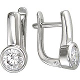 Срібні сережки з кристалами Swarovski, 1605129