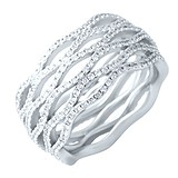 Женское серебряное кольцо с куб. циркониями, 1608713