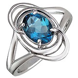 Женское серебряное кольцо с топазом, 1612553