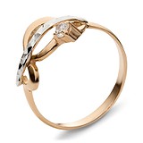 Женское золотое кольцо с куб. цирконием, 1614345