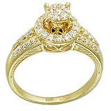 Золотое кольцо с куб. циркониями, 1615625