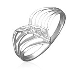 Женское серебряное кольцо с куб. циркониями, 1615881