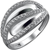 Женское серебряное кольцо с куб. циркониями, 1636105