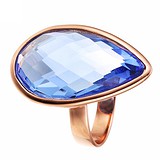 Женское серебряное кольцо с ювелирным стеклом в позолоте, 1646601