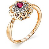 Женское золотое кольцо с рубином и бриллиантами, 1669641