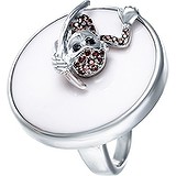 Женское серебряное кольцо с куб. циркониями и агатом, 1670409