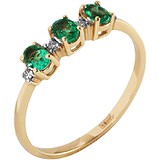 Женское золотое кольцо с изумрудами и бриллиантами, 1673225