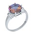 Женское серебряное кольцо с султанитом и куб. циркониями - фото 2