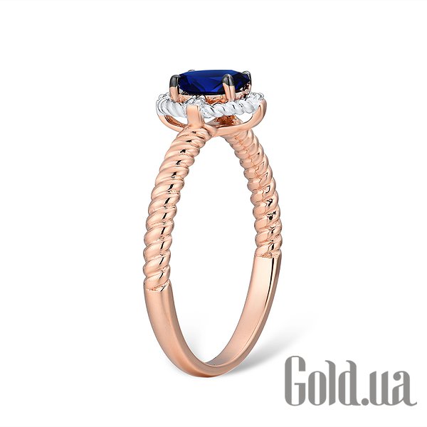 Каблучка Lurie Jewelry Жіноча золота каблучка з діамантами і сапфіром, 24