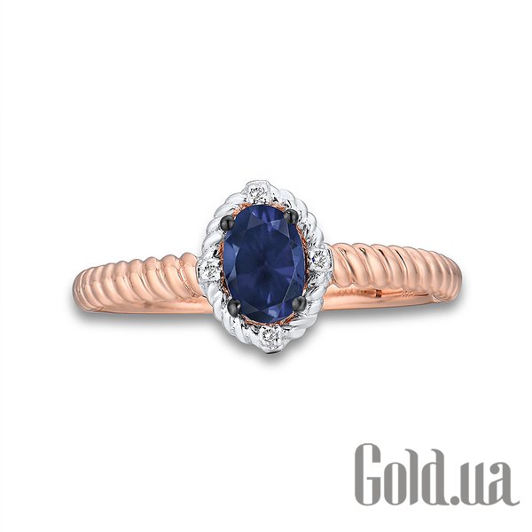 Каблучка Lurie Jewelry Жіноча золота каблучка з діамантами і сапфіром, 24