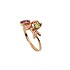 Женское золотое кольцо с аметистом, хризолитом и бриллиантами - фото 1