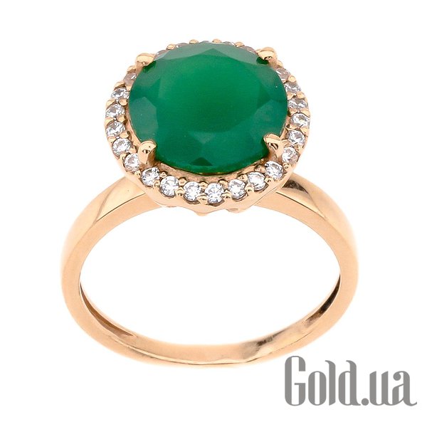 

Кольцо Украина, Женское золотое кольцо с ониксом и куб. циркониями, 16