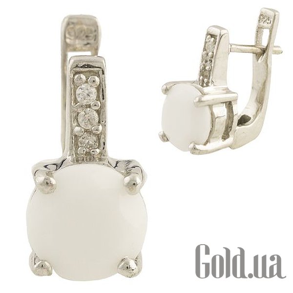 

Серьги Fresh Jewelry, Серебряные серьги с куб. циркониями и агатами