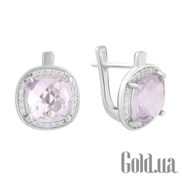 

Серьги Fresh Jewelry, Серебряные серьги с куб. циркониями и аметистами