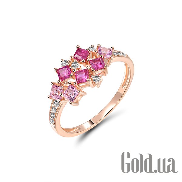 

Кольцо Lurie Jewelry, Женское золотое кольцо с сапфирами, рубинами и бриллиантами, 17
