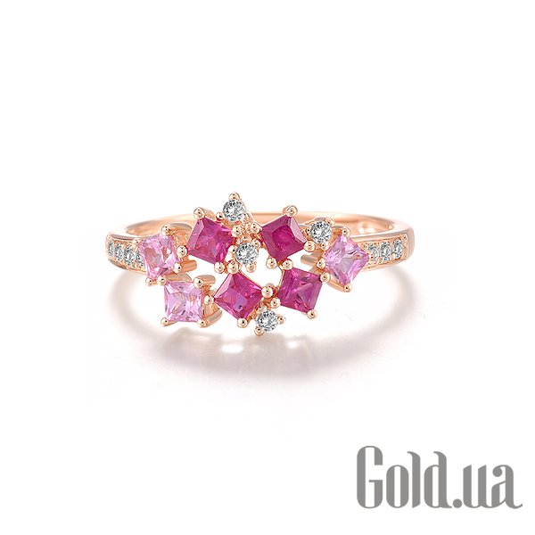 Каблучка Lurie Jewelry Жіноча золота каблучка із сапфірами, рубінами та діамантами, 17
