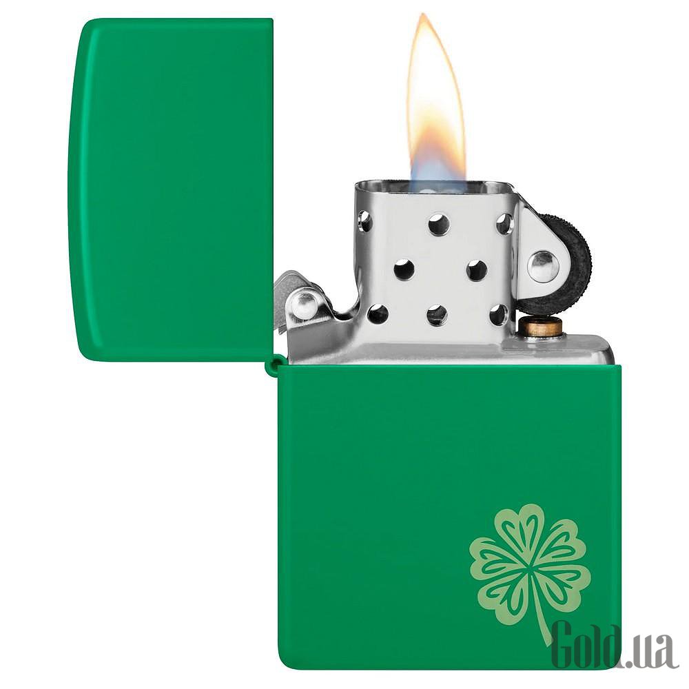 Zippo Зажигалка Regular Grass Green Matte Lucky Clover Design 46850 46850 – изображение 3