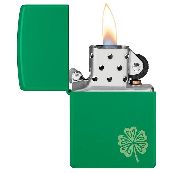 Zippo Зажигалка Regular Grass Green Matte Lucky Clover Design 46850 46850 – изображение 3