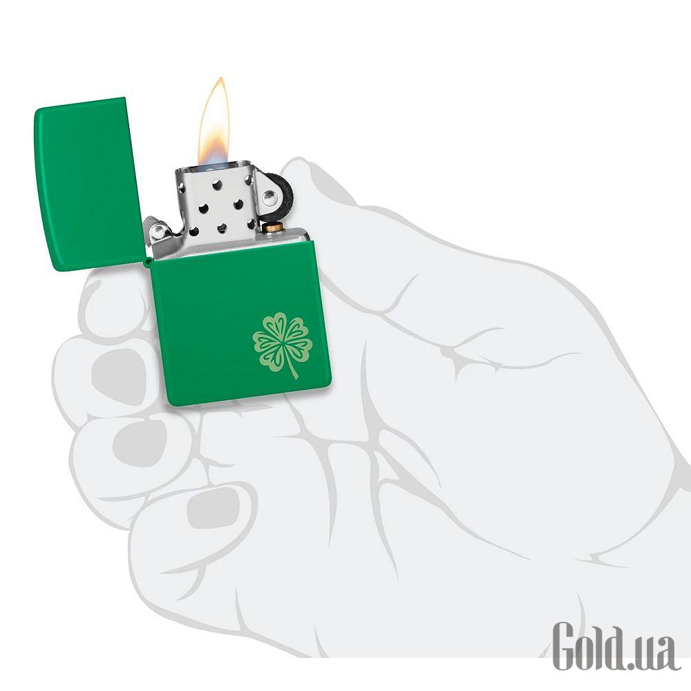 Zippo Зажигалка Regular Grass Green Matte Lucky Clover Design 46850 46850 – изображение 5