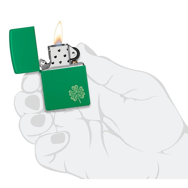 Zippo Зажигалка Regular Grass Green Matte Lucky Clover Design 46850 46850 – изображение 5