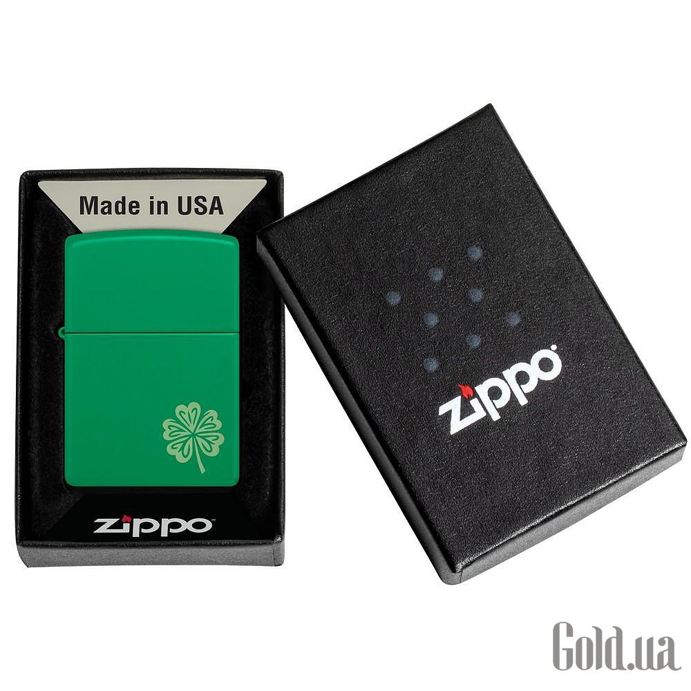 Zippo Зажигалка Regular Grass Green Matte Lucky Clover Design 46850 46850 – изображение 6