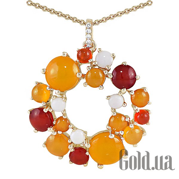 

Женский кулон Lurie Jewelry, Золотой кулон с бриллиантами и агатами, 45