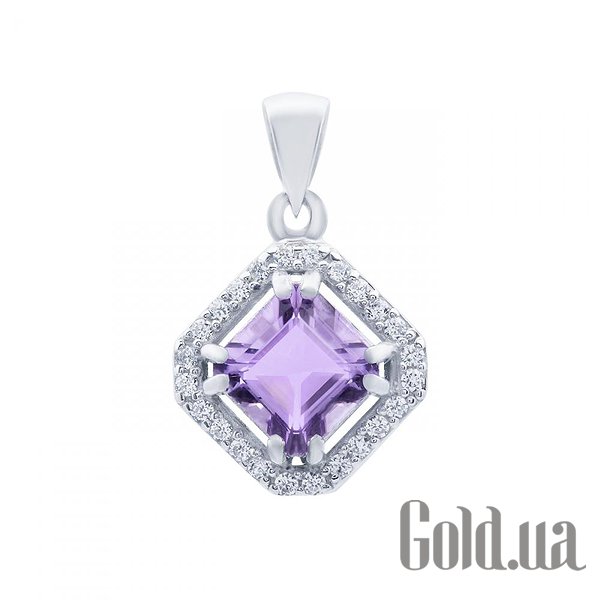 

Женские кулоны Lurie Jewelry, Серебряный кулон с аметистом и куб. циркониями