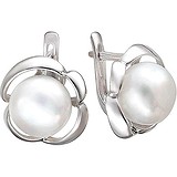 Срібні сережки з культив. перлами, 1533194