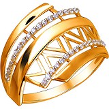 Женское золотое кольцо с куб. циркониями, 1613578