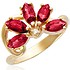 Женское золотое кольцо с куб. цирконием и синт. шпинелями - фото 1