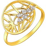 Женское золотое кольцо с куб. циркониями, 1636106