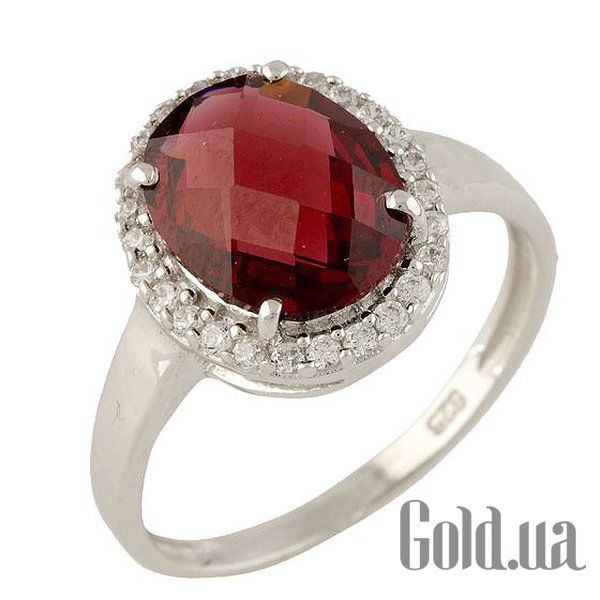 

Женские кольца Fresh Jewelry, Женское серебряное кольцо с гранатом и куб. циркониями, 18.5