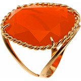 Женское серебряное кольцо с ювелирным стеклом в позолоте, 1646602