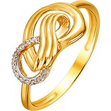 Женское золотое кольцо с куб. циркониями, 1650954