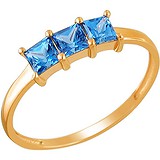 Женское золотое кольцо с синт. топазами, 1655818