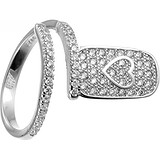 Серебряное кольцо на ноготь с куб. циркониями, 1668874