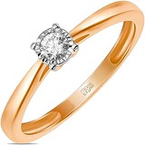 Золотое кольцо с бриллиантом, 1703434