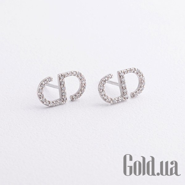 

Серьги-гвоздики Украина, Серебряные серьги с куб. циркониями