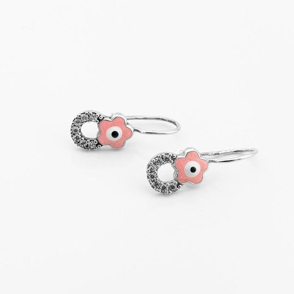 Серебряные серьги с куб. циркониями и эмалью DIA3203220