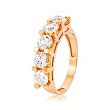 Золотое обручальное кольцо с кристаллами Swarovski, 312330