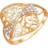 Женское золотое кольцо с куб. циркониями, 1614091