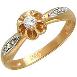 Золотое кольцо с куб. циркониями, 1614347
