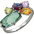 Женское серебряное кольцо с аметистом, хризолитом, опалом, цитрином и празиолитом - фото 1